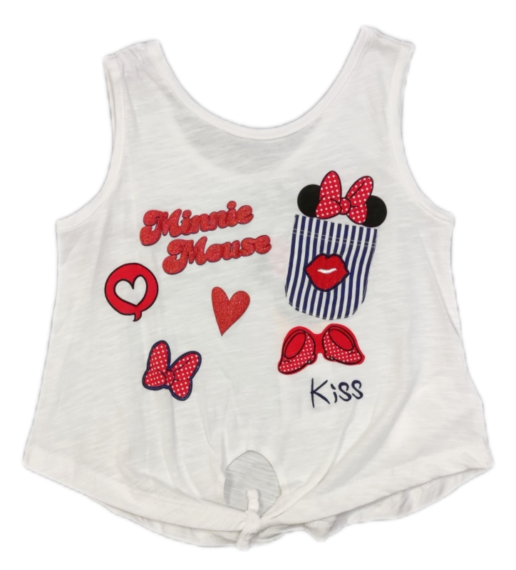 Minnie Mouse Trägershirt Weiß "Kiss"